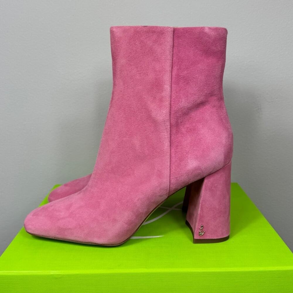 New Sam Edelman Codie Ankle Bootie in Pink Suede Women's Size 10 - Picture 4 of 9